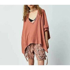 NEW WE THE FREE CORALINE THERMAL AUTUMN GLAZE TOP SZ MEDIUM